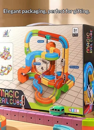 Set di vagoni con pista magnetica elettrica - Giocattolo puzzle per bambini versatile Blocchi magnetici antigravità Veicolo da gioco Regalo di compleanno - riparo82