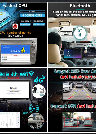 Android 14 Auto Car Radio Stereo Wireless Carplay autoradio For Alfa Romeo 147 Bluetooth 2 din Multimedia player Screen 4G LTE - Riparo82