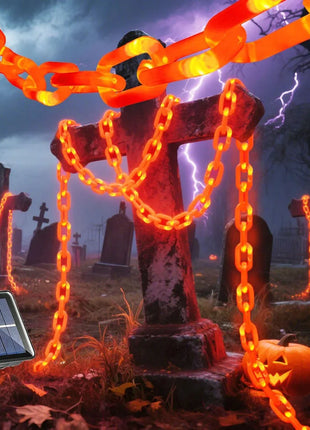 2/3M Halloween Plastic Chain Lights Props Chains with 8 Lighting Modes String Lights for Skeleton Dog Spooky Outdoor Decorations - Riparo82