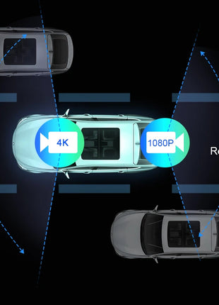 11.26 inch Dash Cam 4K Car DVR Wireless Carplay & Android Auto GPS Navigation Video Recorder Dashboard Dual Lens Dual BT FM AUX - Riparo82