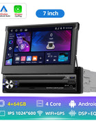 Hikity Carplay 4+64G Android 1Din Car Multimedia Player Retractable Screen GPS Navigation WIFI Bluetooth 1din autoradio No DVD - Riparo82