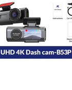 Dash Cam 4K UHD Recording Car Camera DVR Night Vision Video Recorder Built-In Wi-Fi Support GPS 24H Parking - Riparo82