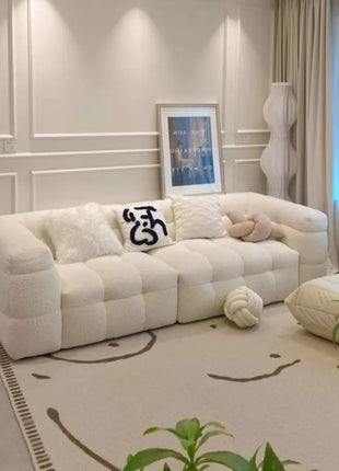 Divano Modulare a Fila Dritta con Design Divisibile, Morbido Divano in Pile Berber, Comodo Divano per Soggiorno, Accessori per Arredamento Casa e Appartamento