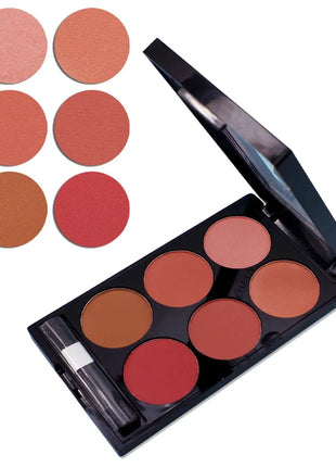 6-color blush and contouring all-in-one palette, pearlescent matte powder makeup palette - Riparo82