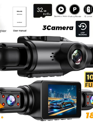 Dashcam Car Front and Rear 1080P 2inch IPS4-Channel Recording Video Recorder Car 4 Cameras Night Vision Recorder Black Box - Riparo82