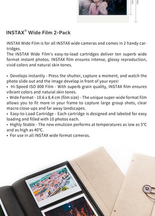 10-100 fogli Fujifilm Fuji Instax carta con bordo bianco a pellicola larga da 5 pollici per fotocamera istantanea Fuji 300/200/210/100/500AF carta fotografica