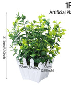 Artificial Plants Potted Green Bonsai Small Tree Grass Plant Pot Ornament Fake Flower for Home Garden Decor Wedding Party Decor