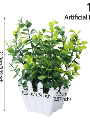 Artificial Plants Potted Green Bonsai Small Tree Grass Plant Pot Ornament Fake Flower for Home Garden Decor Wedding Party Decor