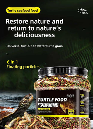 GEN CLIMB Turtle Food with Dried Shrimp&Mealworms-All-in-One Floating Pellets for Aquatic Turtles(Red-Eared Slider,Pond Turtle) - Riparo82