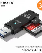 Lettore di schede USB 3.0 multifunzionale 2 in 1Micro SD TFMemoryCardReaderUSBFlashDrive Adattatore per schede per PC Accessori per laptop