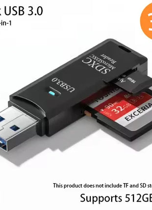 Lettore di schede USB 3.0 multifunzionale 2 in 1Micro SD TFMemoryCardReaderUSBFlashDrive Adattatore per schede per PC Accessori per laptop