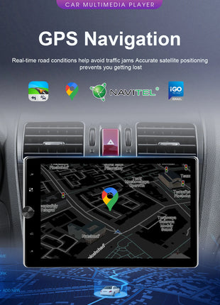 Podofo 10.4" Vertical Rotatable Screen Android Car Radio 1 Din 2+64G Wireless Carplay Android Auto GPS 1Din Multimedia Autoradio - Riparo82