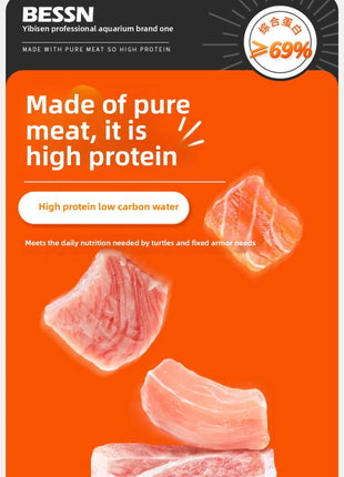 BESSN Aquatic Turtle Food - High Protein Freeze-Dried Shrimp&Meat Mix for Red-Eared Slider,Snapping Turtle&Terrapin - Riparo82