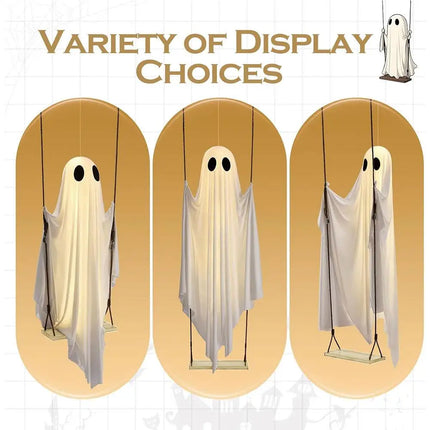 Halloween Garden Outdoor Ghost Decor Light Up Hanging Swing Ghost Scary Standing Ghosts Decor for Front Door Yard Home Party