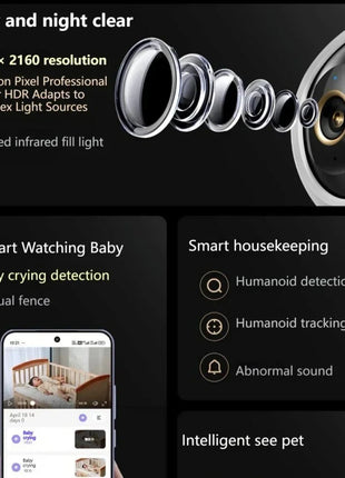 New xiaomiI Smart Camera 4 Dual-band Wi-Fi 68MP 4K HDR AI Tracking,Night VisionTwo-Way Audio,Home Security Baby Monitor CCTV CN - Riparo82