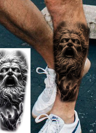 1 Sheet Full Arm Evil Witch Vampire Temporary Tattoos Sleeve Halloween Scary Skull Tatoo Waterproof Horrible Fake Tattoo Sticker - Riparo82