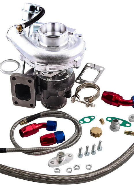 T3 TO4E T04E V-band 420hp Turbocharger 0.63 AR Oil inlet outlet Line Kit