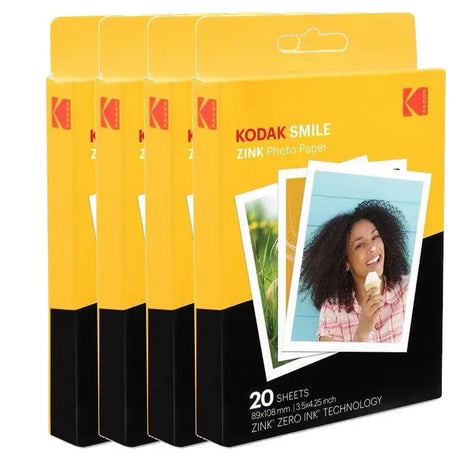 Disponibile 20/80 fogli di carta fotografica Kodak Premium Zink Print 3,5x4,25 pollici compatibile con la fotocamera istantanea Kodak Smile Classic