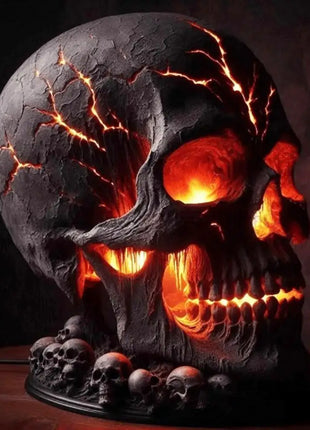 Desk Lamp Halloween Skull Lamp Skull Desk Lamp with Spooky Led Light for Halloween Party Mantel Decoration Unique Room Accent - Riparo82