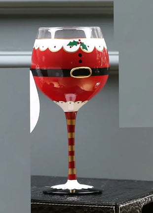 Calice da vino rosso in cristallo Bicchieri colorati Bicchiere da vino Bicchiere da whisky in vetro dipinto a mano artificiale Regalo di Natale - riparo82