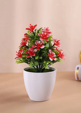 1pc Artificial Potted Plant Small Bonsai Flowers Pot Simulated Tree Ornaments Wedding Home Hotel Office Table Decor Fake Plants