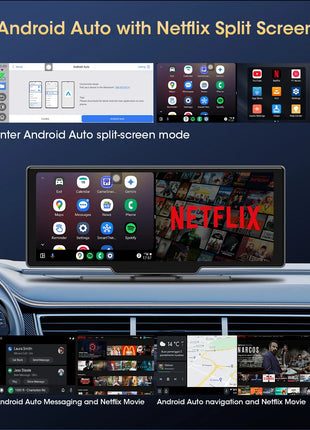 10.26" Wireless Carplay Android Auto Screen Car Radio Multimedia Video Player Rearview Camera Automotive Accessories 5G WIFI FM - Riparo82