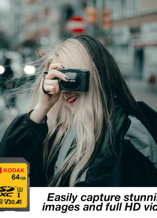 KODAK Scheda SD originale ad alta velocità 256G 128G 64G 32G Scheda di memoria SD SDXC V30 per fotocamera 4K HD per auto DV SLR