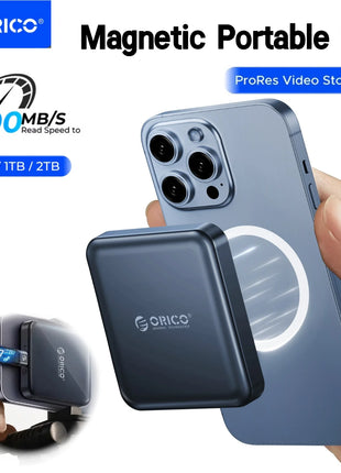 ORICO SSD esterno magnetico da 1 TB, registrazione e negozio HDR 4K ProRes, trasmissione e archiviazione stabili da 2000 MB/s, stato solido portatile