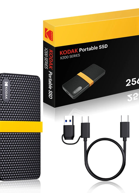KODAK X200 Disco rigido SSD esterno USB3.1 Type-C Mini SSD portatile 256B 512GB 1TB per laptop Smartphone PS4 PC TV