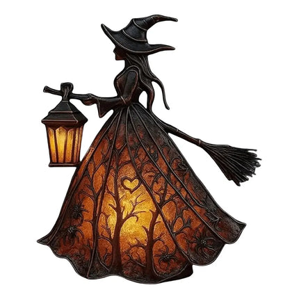 Halloween Witch Lamp Light with Glow-in-The-Dark Figurine for Bedroom Spooky Halloween Decor Indoor & Outdoor Halloween Decor