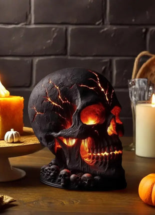 Desk Lamp Halloween Skull Lamp Skull Desk Lamp with Spooky Led Light for Halloween Party Mantel Decoration Unique Room Accent - Riparo82
