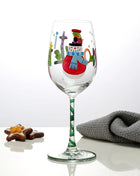 Bicchiere da vino con stampa natalizia Decorazioni natalizie Calice da vino rosso Disegno creativo a mano dipinto Home Party Festival Tazze Bar Set da vino - riparo82