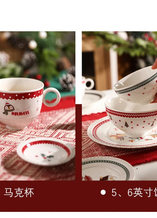 Posate natalizie Simpatico piatto Dim Sum in ceramica Piatto alimentare occidentale Regalo di Natale creativo - riparo82