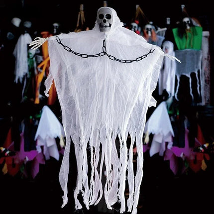 Halloween pumpkin Hanging Ghost party decorations hanging green light light-emitting sound props yard Ghost House Decoration