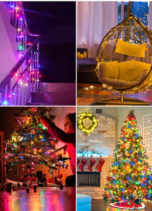 Luce natalizia per esterni Ghirlanda di Capodanno Lampada 100m 20m Scintillio LED String Vacanza Matrimonio Luci decorative adornos de navidad