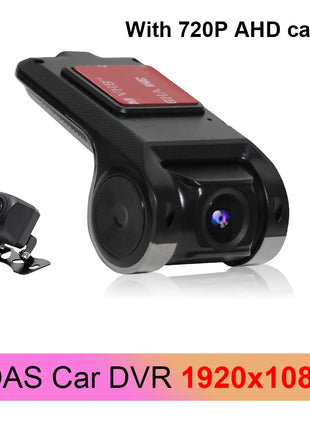 Dash Cam ADAS Car DVR HD 1080P USB Video Recorder For Android Navigation Front and Rear Dual Camera Loop Recording Night Vision - Riparo82