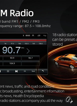 4G+64G Android 14 Car Stereo Video Multimidia Radio Player 10.1 Inch Universal Autoradio GPS Electric Rotatable Touch Screen - Riparo82