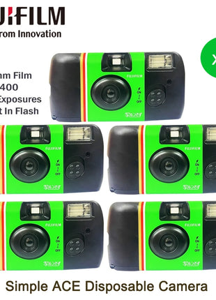 Fujifilm Fotocamera a pellicola usa e getta monouso Fujifilm Quick Snap/Fujifilm Quick Fun/Fujifilm ACE 400 con Flash 27 esposizioni fotografiche
