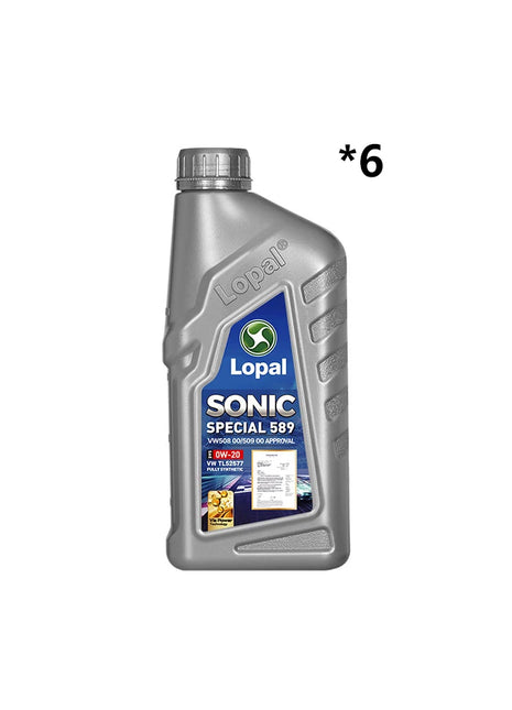 Lopal SONIC 589 0W-20 C5 Per VW 508/509 SP 1L * 6 Bottiglie Olio Motore Auto Protezione Avanzata 6L Lubrificante Olio Motore Sintetico Completo