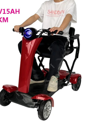 4 Wheel Automatic Foldable Electric Scooter For Adults With Seat 500W 36V Mobility Scooters For Seniors Removable Battery - Riparo82