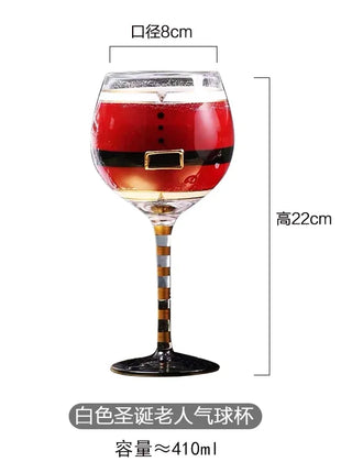 Calice da vino rosso in cristallo Bicchieri colorati Bicchiere da vino Bicchiere da whisky in vetro dipinto a mano artificiale Regalo di Natale - riparo82