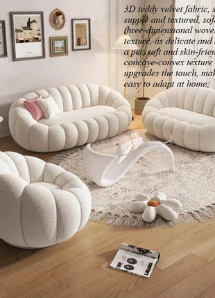Divano Cloud Combinazione di divani in peluche con zucca Morbido e confortevole Divano moderno per soggiorno Suite Appartamento Mobili per la decorazione della casa