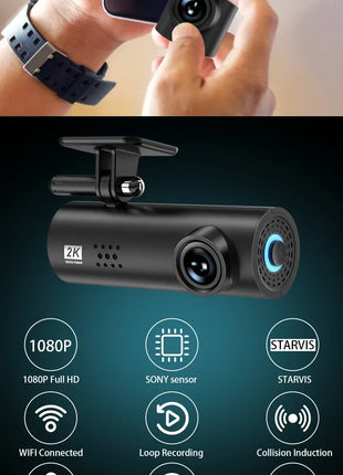 Dash Cam Smart Car DVR Camera Wifi APP Voice Control Dashcam 1080P HD Night Vision Car Camera Video Recorder G-sensor dash cam - Riparo82