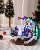 Natale nuova fontana casa luminosa casa di neve regalo di Natale rotante casa ornamenti da tavolo in resina artigianato decorativo