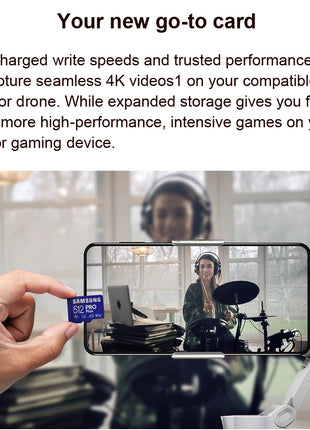 Scheda di memoria SAMSUNG EVO/PRO Plus Scheda Micro SD 64G A1 128G 256G 512G U3 A2 V30 Registratore unità Monitor Fotocamera Scheda TF dedicata