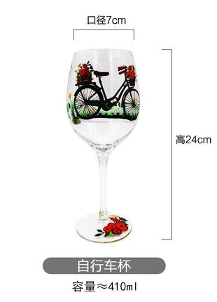 Calice da vino rosso in cristallo Bicchieri colorati Bicchiere da vino Bicchiere da whisky in vetro dipinto a mano artificiale Regalo di Natale - riparo82