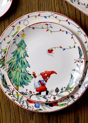 Set di stoviglie in ceramica serie Goblin Piatto da pranzo grande Vassoio rettangolare Stoviglie natalizie Piatti da bistecca Piatti da dessert Ciotola Tazza Tazza - riparo82