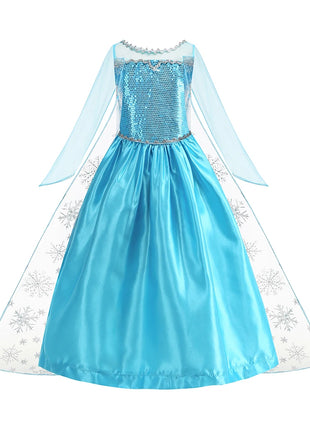 Disney Frozen Elsa Regina delle nevi Abito da principessa Costume da ragazza Halloween Bambini Gioco di ruolo Carnevale Bambini Compleanno Abito da festa