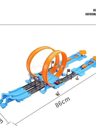 Hot Stunt Speed Car Wheels Modello Pista da corsa Kit ferroviari assemblati fai-da-te Catapulta Rail Car Racing Boy Giocattoli per bambini Regalo - riparo82