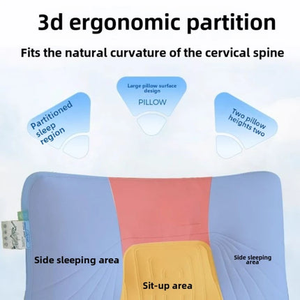 Four Season Ice Silk Soft Sleep High Pillow Supports Protects The Neck Used Side Sleeping Cotton Pillows For Bedrooms Offices